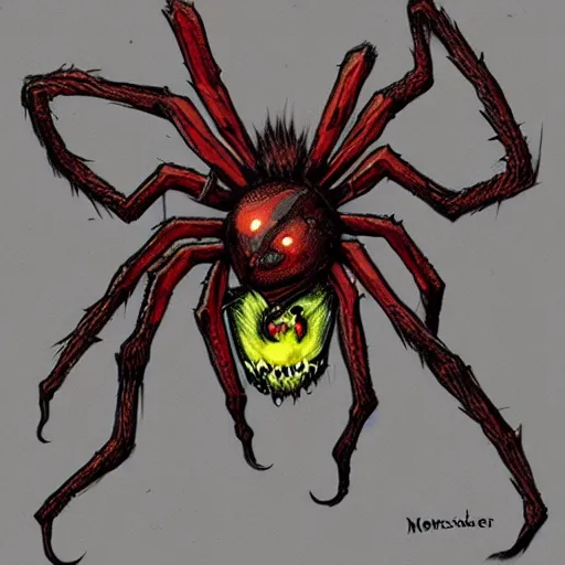 Image similar to monstrous spider-human mutant, horror, concept art,