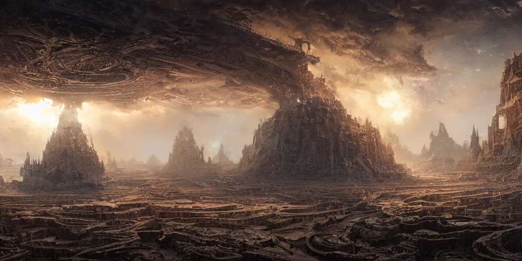 Image similar to incomprehensible space galaxy, highly detailed, ancient, intricate details, epic scale, insanely complex, 8 k, sharp focus, hyperrealism, dark fantasy, by greg rutkowski, trending on artstation