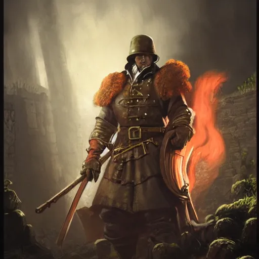 Image similar to ultra realistic portrait painting of victor saltzpyre in warhammer vermintide 2, art by frank frazetta, 4 k, ultra realistic, highly detailed, epic lighting