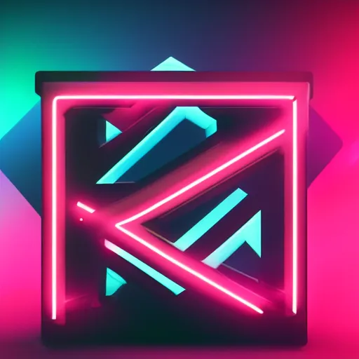 Image similar to a logo of the letter z for a synthwave music producer, digital 3 d, black background, trending on artstation