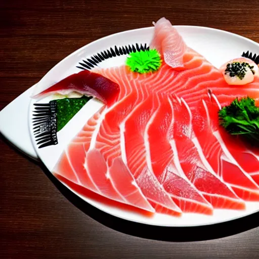 Prompt: gigantic gourmet sashimi food photography