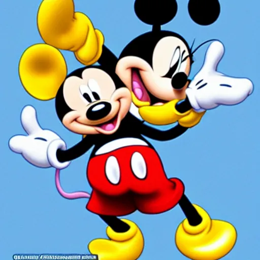 Image similar to micky mouse ripping through the chest of a woman from within