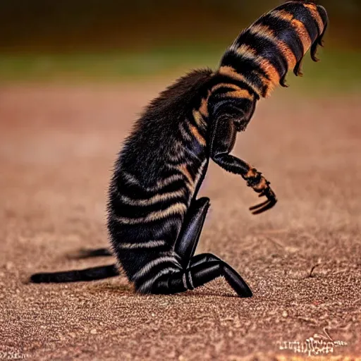 Prompt: a scorpion - cat - hybrid, animal photography