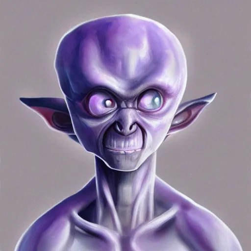 Prompt: cute grey purple alien, digital painting, ultradetailed, artstation, oil painting, ultradetailed, artstation