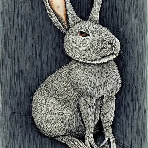 Prompt: a rabbit in the style of hr giger