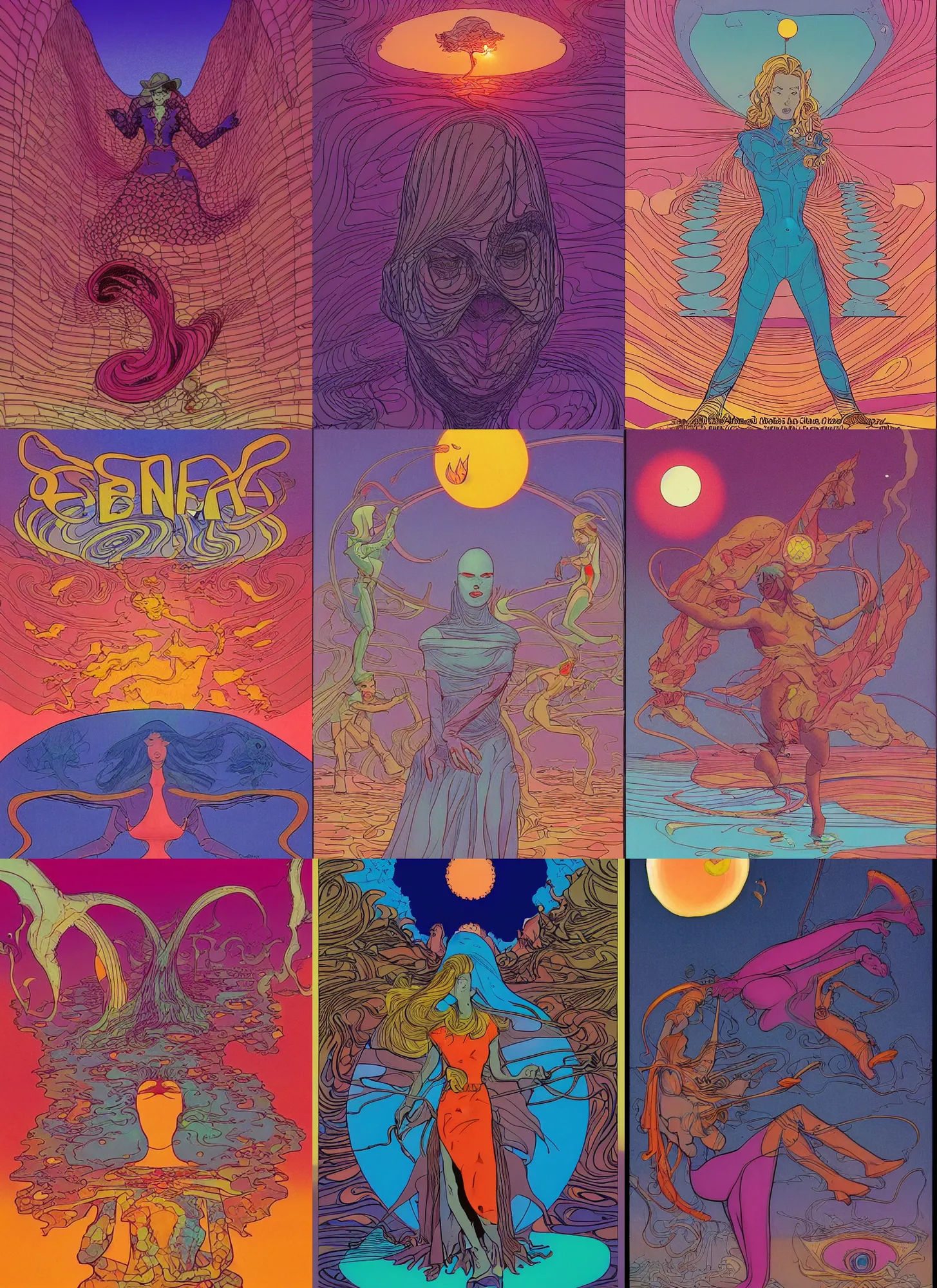 Prompt: good morning, in the style of the world of edena by moebius, psychedelic fantasy and surrealism