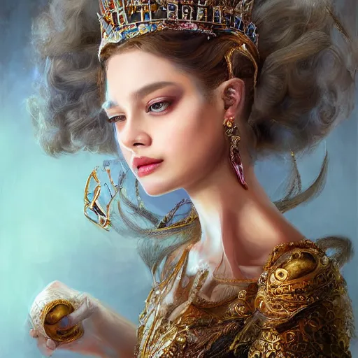 Image similar to A masterpiece portrait of a Incredibly beautiful queer blind sun princess beautiful girl. The Queen of the rats.medium shot, intricate, elegant, highly detailed. trending on artstation, digital art, by Stanley Artgerm Lau, WLOP, Rossdraws, James Jean, Andrei Riabovitchev, Marc Simonetti, Yoshitaka Amano