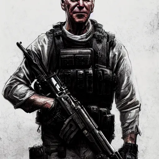 Image similar to joe biden as an evil terrorist, dramatic lighting, cinematic, establishing shot, extremly high detail, photorealistic, cinematic lighting, artstation, style by James Gurney