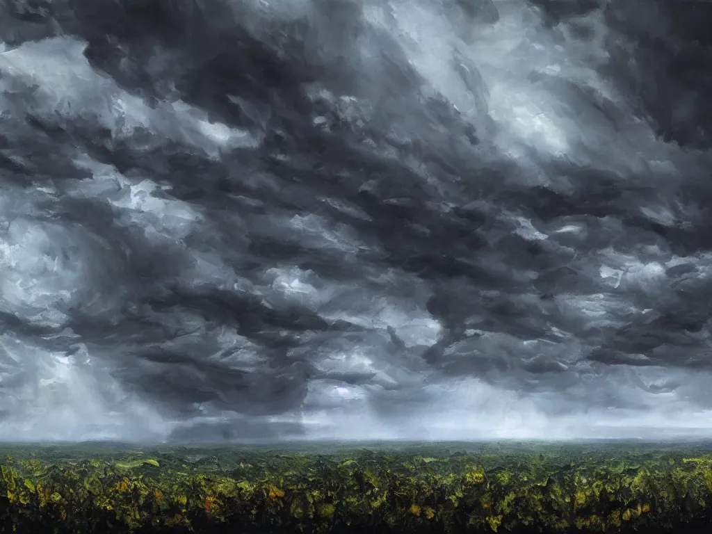 Image similar to detailed landscape, forests. very detailed dark super storm, hyper realistic clouds, impressive, magical, very atmospheric, smoke boiling, cinematic, deep, very high complexity, stunning, dramatic masterpiece, chiaroscuro, in the style of david holland and laura den hertog and michael creese, very detailed. 4 k