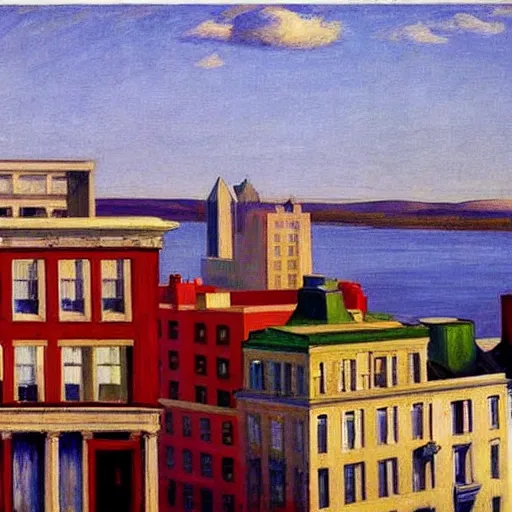 Prompt: Montreal by Edward Hopper