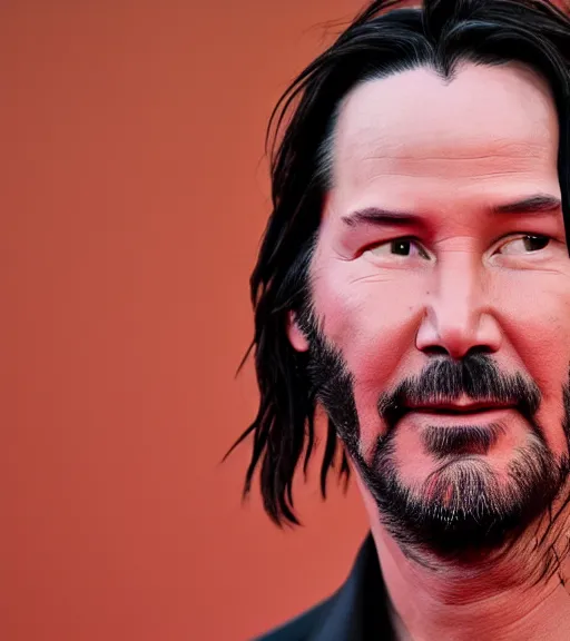 Prompt: keanu reeves as a jedi master, perfect symmetrical face, a red sand desert, full moon, moody lighting, 8 k, shallow depth of field, intricate detail,