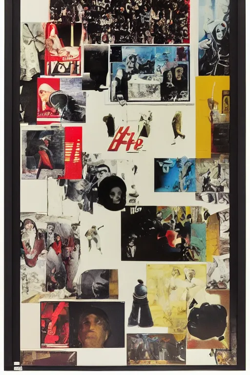 Image similar to life without ammo by richard hamilton and mimmo rotella and violet polsangi, photo realistic, pop art, incrinate, sharp focus, symmetrical, pararel, justify content center, random content, balance and proportional, cleanest image, white frame border