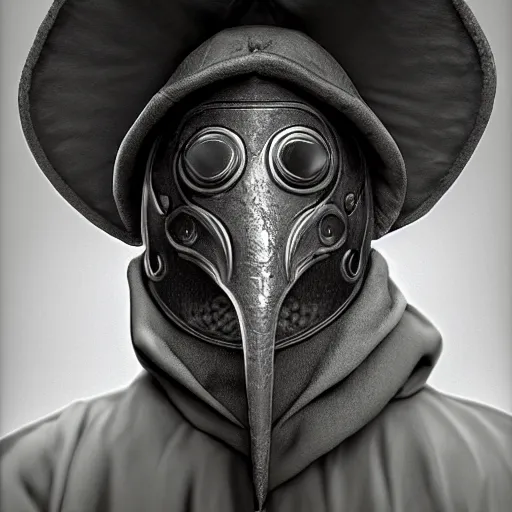 Prompt: teenage plague doctor yearbook photo. extremely lush lifelike detail. award - winning digital art by ansel adams, roger deakins, steichen. surreal scientific photoillustration, masterpiece, artstation, shutterstock polycount contest winner, biomorphic. child larva plague doctor