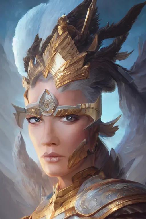 Image similar to amazon valkyrie athena, d & d, fantasy, portrait, highly detailed, headshot, digital painting, trending on artstation, concept art, sharp focus, illustration, art by artgerm and greg rutkowski and magali villeneuve