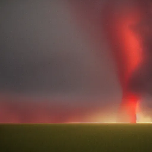 Prompt: A massive tornado approaching, octane render, volumetric lighting, 4K