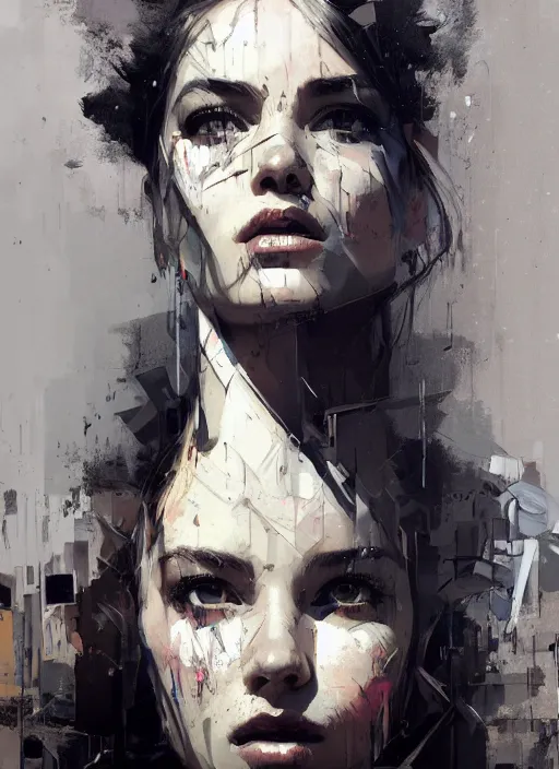 Prompt: outdoor portrait of a beautiful girl, shades of grey, beautiful face, rule of thirds, intricate outfit, spotlight, by greg rutkowski, by jeremy mann, by francoise nielly, digital painting