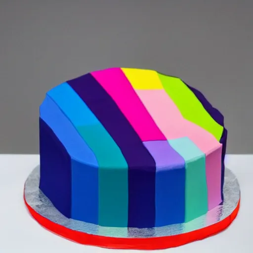 Prompt: minimalist cake colorful by amaury guichon