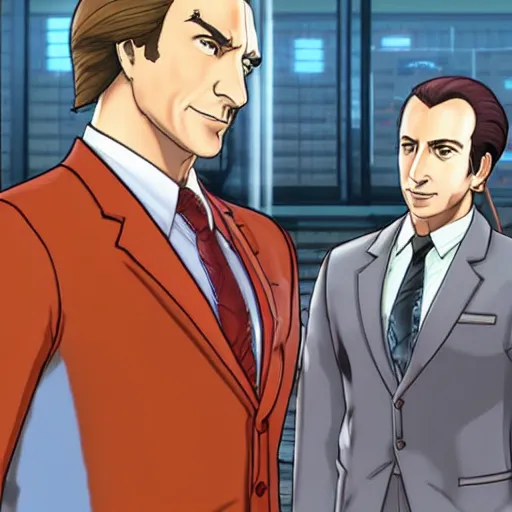 Image similar to saul goodman in ace attorney