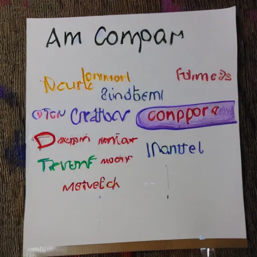 Prompt: a diagram of a computer created by a 5 year old