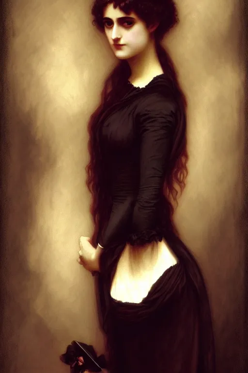 Image similar to dark gothic jane austen, painting by rossetti bouguereau, detailed art, artstation