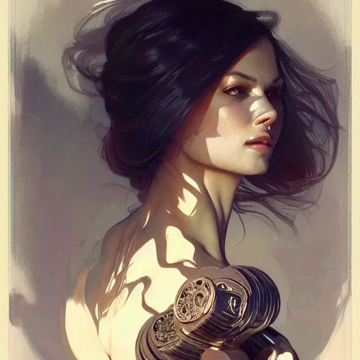 Image similar to Dumbbell, intricate, elegant, highly detailed, digital painting, artstation, concept art, smooth, sharp focus, illustration, art by artgerm and greg rutkowski and alphonse mucha