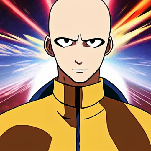 Prompt: portrait of saitama in the style of avatar the last airbender