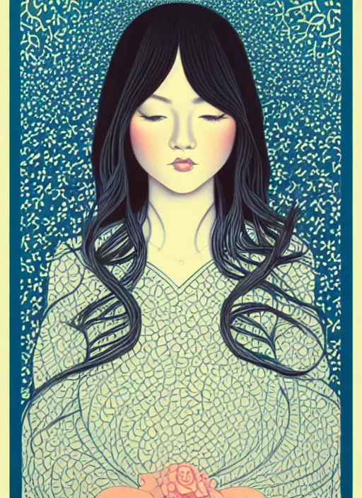 Image similar to a portrait of a pretty young lady by audrey kawasaki