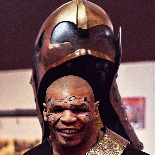 Image similar to mike tyson in knights armor