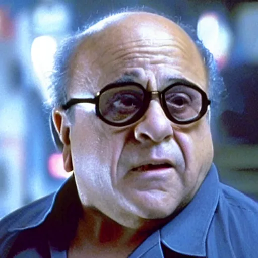 Image similar to A movie still of Danny Devito in The Matrix