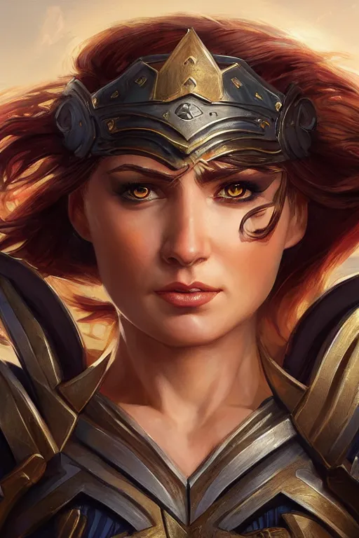 Image similar to amazon valkyrie athena, d & d, fantasy, portrait, highly detailed, headshot, digital painting, trending on artstation, concept art, sharp focus, illustration, art by artgerm and greg rutkowski and magali villeneuve