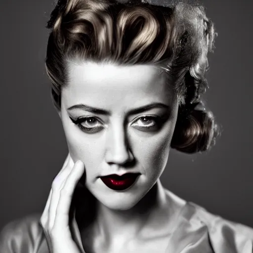 Prompt: portrait of amber heard by mario testino, 1 9 2 0 s hairstyle, headshot, ca. 1 9 2 0, detailed, award winning, sony a 7 r