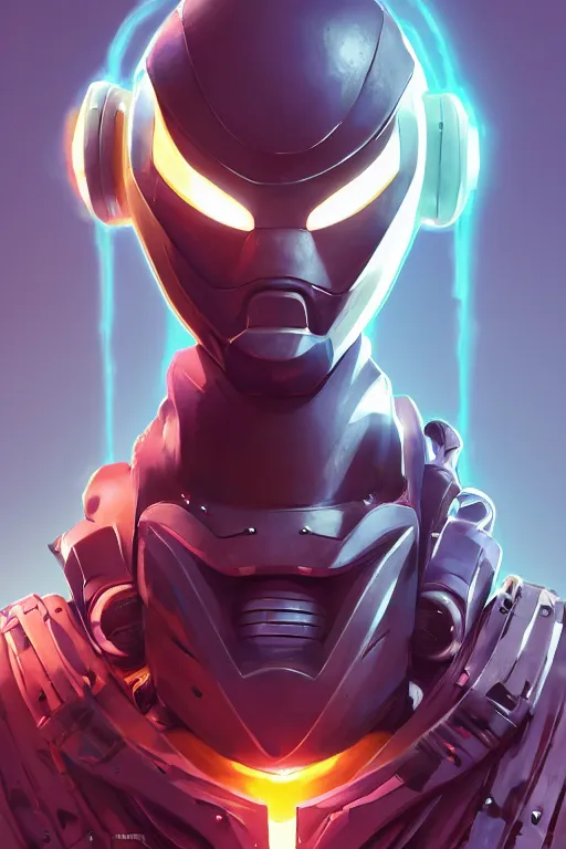 Image similar to epic mask helmet robot ninja portrait stylized as fornite style game design fanart by concept artist gervasio canda, behance hd by jesper ejsing, by rhads, makoto shinkai and lois van baarle, ilya kuvshinov, rossdraws global illumination radiating a glowing aura global illumination ray tracing hdr render in unreal engine 5