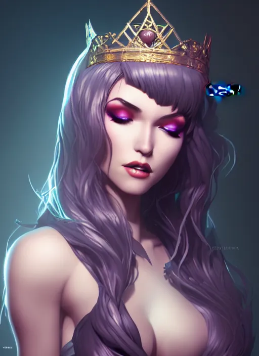 Image similar to queen of the night, highly detailed, artgerm style, artstation, soft light, sharp focus, illustration, character design, concept art