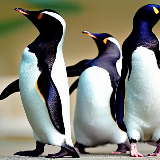 Image similar to penguins dressed as ninjas