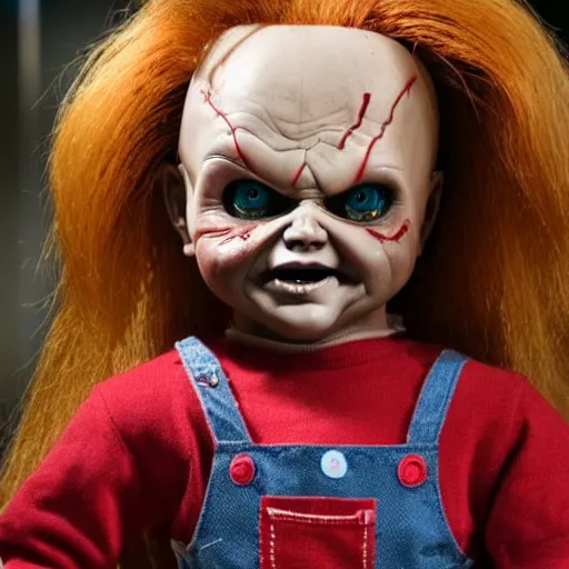 Prompt: chucky the killer doll coming alive