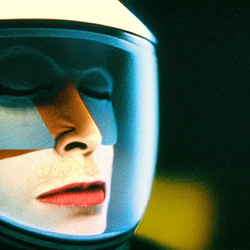 Image similar to film still of David Bowie as David Bowman in 2001 a space odyssey, 4k