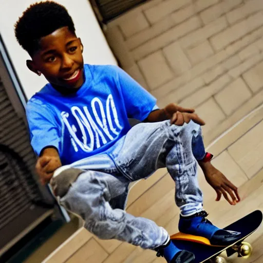 Prompt: nba youngboy skateboarding