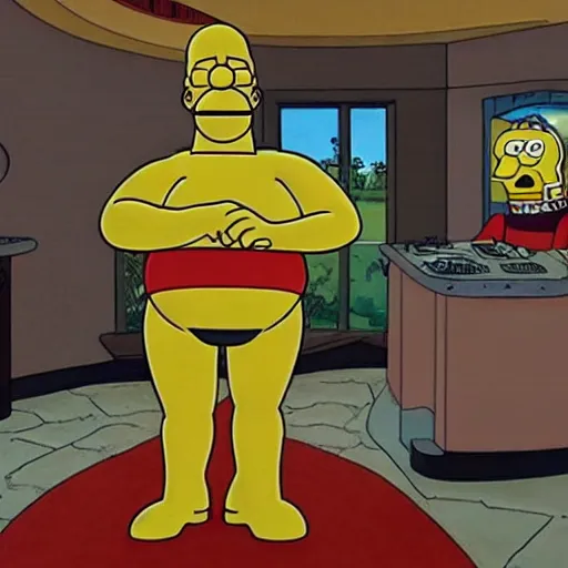 Prompt: Homer Simpson as a fat C3PO, cinematic 4k