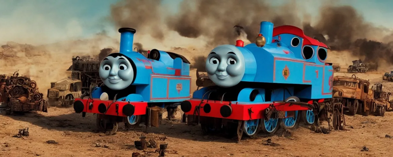 Image similar to Thomas the Tank Engine in MAD MAX: FURY ROAD