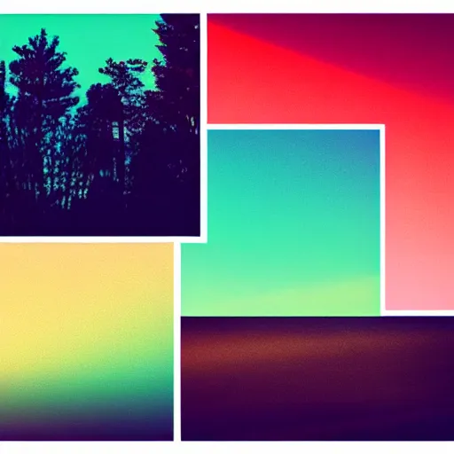 Image similar to collage, double exposure, gradient, chromatic aberration, sunllight