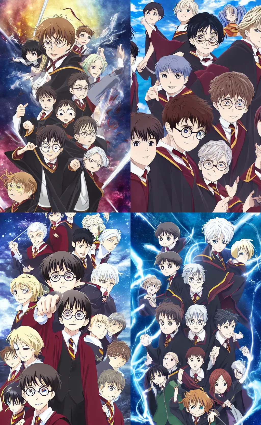 Prompt: key visual for the Harry Potter anime