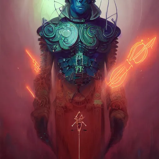 Prompt: a portrait of a satanic cybernetic illuminati occultist, cyberpunk concept art by pete mohrbacher and seb mckinnon and beksinski and josan gonzales, digital art, highly detailed, intricate, sci-fi, sharp focus, Trending on Artstation HQ, deviantart, unreal engine 5, 4K UHD image