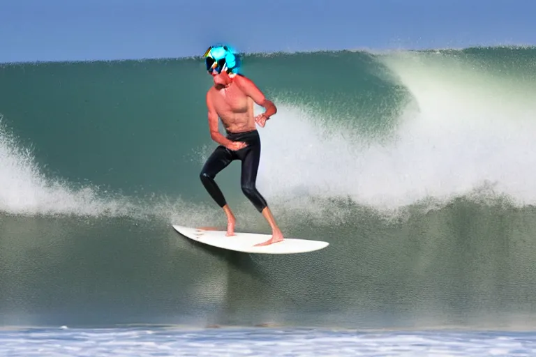 Prompt: joe biden is a professional surfer at lower trestles, ca