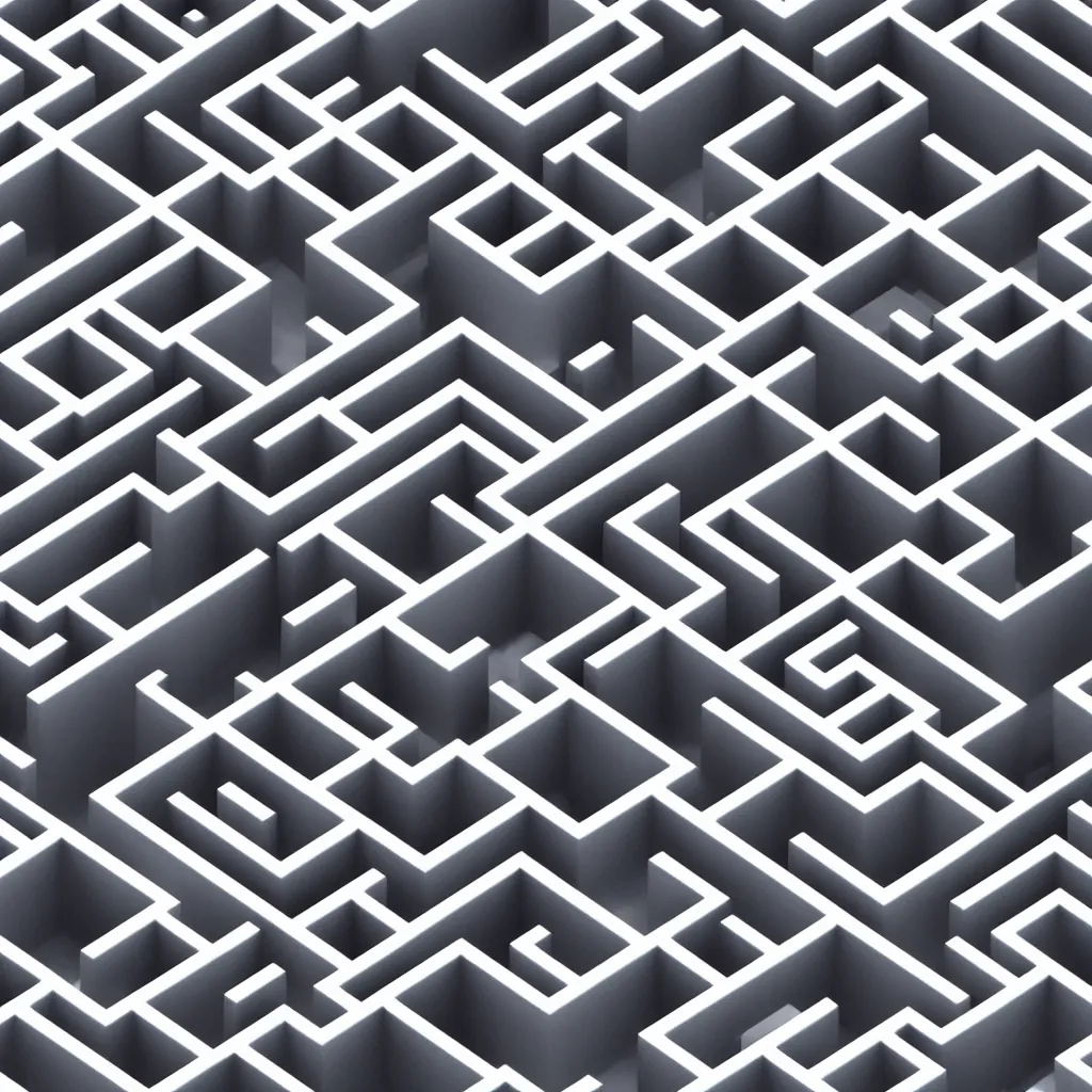 Image similar to wimmelbilder maze made of acrylic panels, isometric, white path, octane render, particle effects, unreal engine, very sharp, high contrast