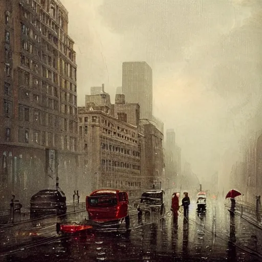 Image similar to rainy and stormy New York City, Victorian art