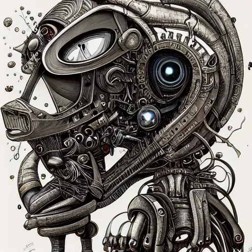 Image similar to a beautiful painting of robot by aaron horkey, trending on artstation