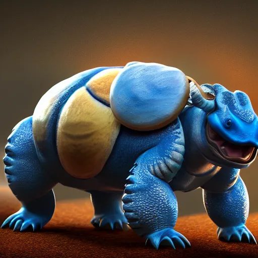 Image similar to photography of a realistic blastoise animal, ultra detailed, 8 k, cinematic lighting, natural background, trending on artstation, pokemon