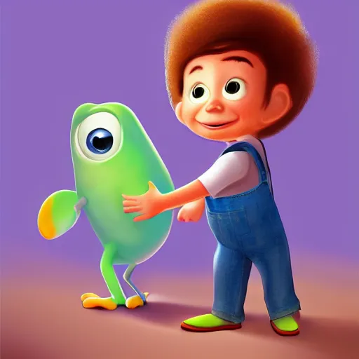 Prompt: little kid in style of pixar, digital art