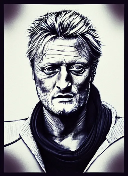 Image similar to highly detailed portrait of rutger hauer, photographic realistic background, by royal jafarov, by dustin hobert, by joe fenton, by kaethe butcher, trending on instagram, award winning details