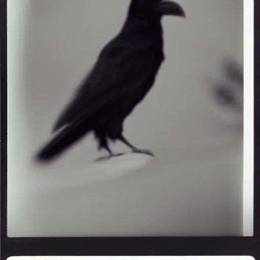 Image similar to raven, beautiful polaroid photo, pinhole, lomography,